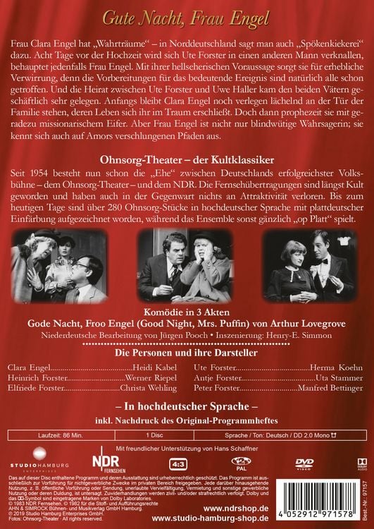 Produktbild: Ohnsorg Theater Klassiker - Gute Nacht, Frau Engel