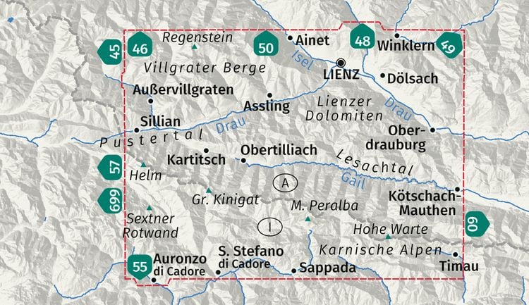 Produktbild: KOMPASS Wanderkarte 47 Lienzer Dolomiten, Lesachtal, Karnischer H&ouml;henweg 1:50.000