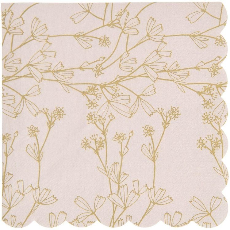 Produktbild: Servietten Blumen, Apricot/Gold