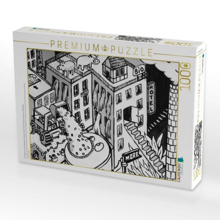 Produktbild: CALVENDO Puzzle Ein Motiv aus dem Kalender Schwarz Wei&szlig;e Graffiti Impressionen aus Bielefeld | 1000 Teile Lege-Gr&ouml;&szlig;e 64x48cm Foto-Puzzle f&uuml;r gl&uuml;ckliche Stunden