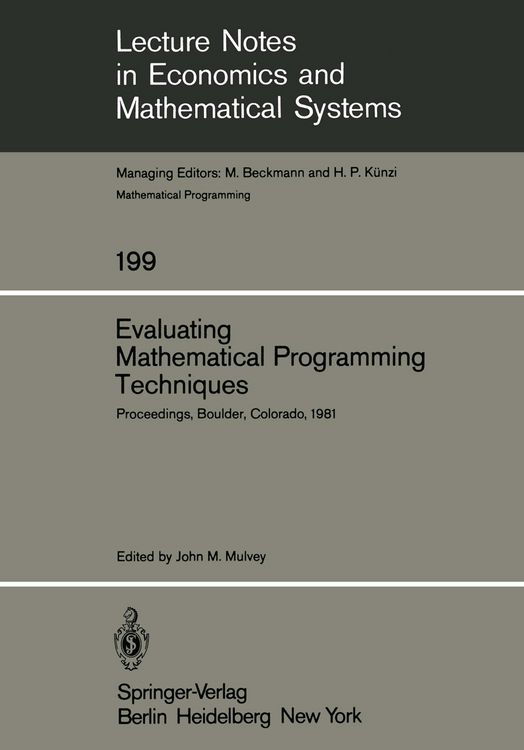 Produktbild: Evaluating Mathematical Programming Techniques