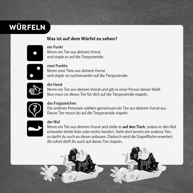 Produktbild: HABA 2014044001 - Tier auf Tier Black & White Edition, Stapelspiel, Balancierspiel