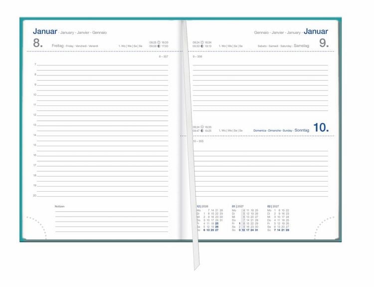 Produktbild: Tages-Cheftimer A6, petrol 2027