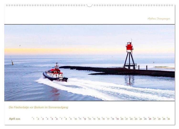 Produktbild: Borkum Inselpanorama (Wandkalender 2026 DIN A2 quer), CALVENDO Monatskalender