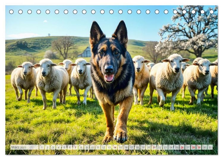 Produktbild: Sch&auml;ferhund 24/7 - Keine Pause f&uuml;r echte Helden (Tischkalender 2027 DIN A5 quer), CALVENDO Monatskalender