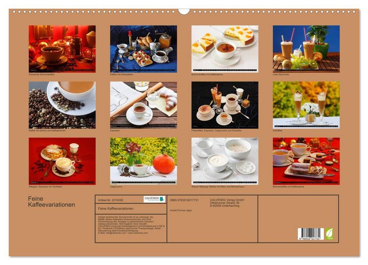Produktbild: Feine Kaffeevariationen (Wandkalender 2026 DIN A2 quer), CALVENDO Monatskalender