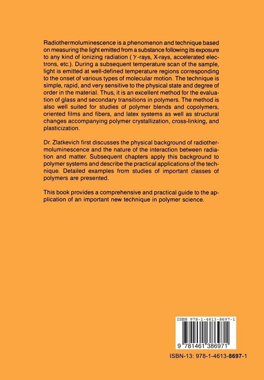 Produktbild: Radiothermoluminescence and Transitions in Polymers