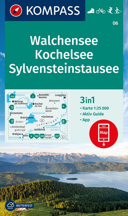 Produktbild: KOMPASS Wanderkarte 06 Walchensee, Kochelsee, Sylvensteinsta