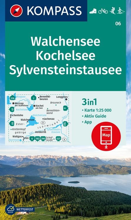 Produktbild: KOMPASS Wanderkarte 06 Walchensee, Kochelsee, Sylvensteinstausee 1:25.000