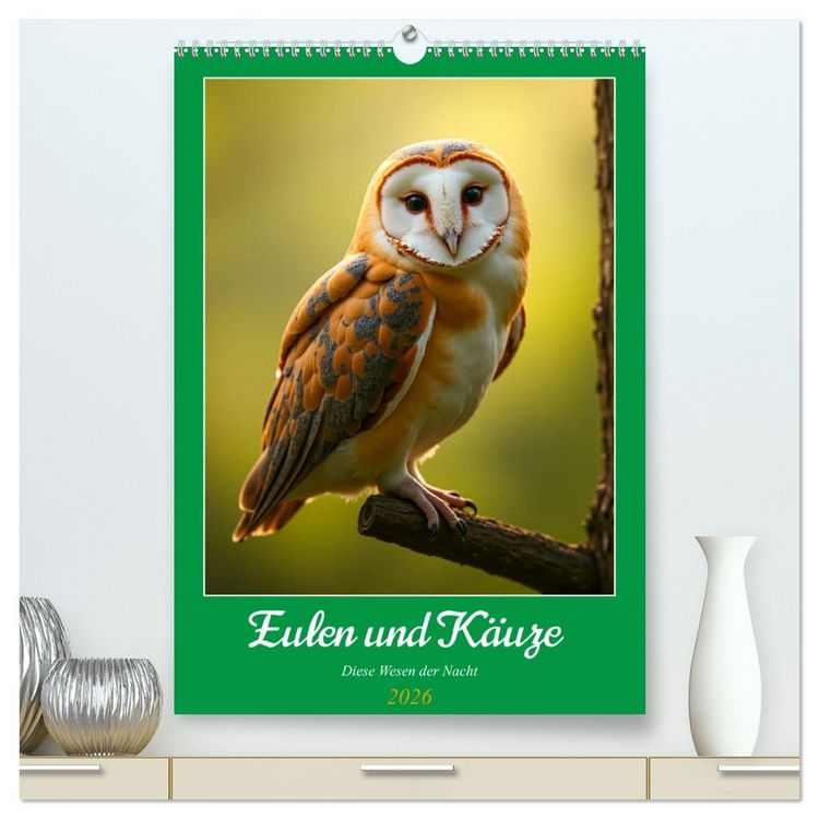 Produktbild: Eulen und K&auml;uze - Diese Wesen der Nacht (hochwertiger Premium Wandkalender 2026 DIN A2 hoch), Kunstdruck in Hochglanz