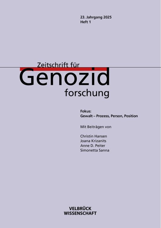 Produktbild: Zeitschrift f&uuml;r Genozidforschung, 23. Jahrgang 2025, Heft 1