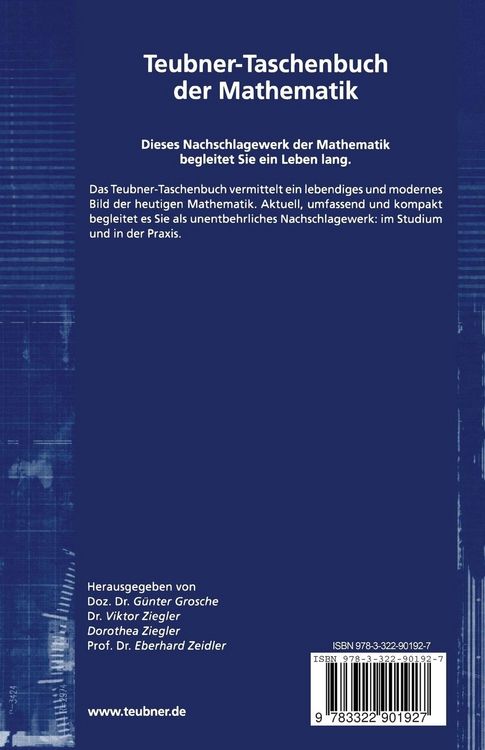 Produktbild: Teubner-Taschenbuch der Mathematik