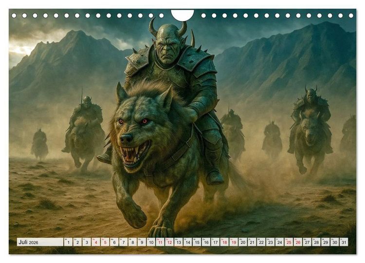 Produktbild: Erbe der Orks. Feuer und Schatten (Wandkalender 2026 DIN A4 quer), CALVENDO Monatskalender