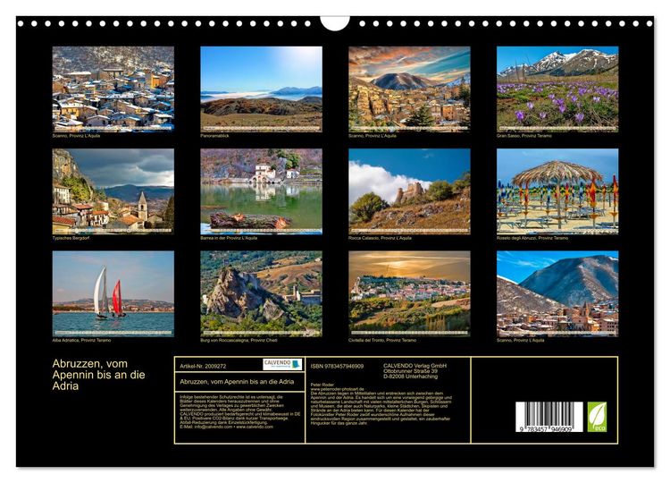 Produktbild: Abruzzen, vom Apennin bis an die Adria (Wandkalender 2026 DIN A3 quer), CALVENDO Monatskalender