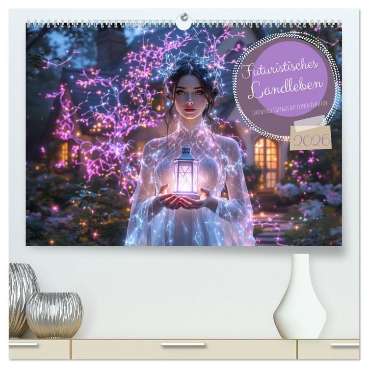 Produktbild: Futuristisches Landleben (hochwertiger Premium Wandkalender 2026 DIN A2 quer), Kunstdruck in Hochglanz