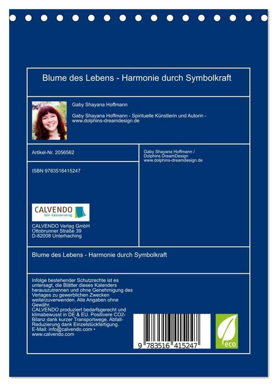 Produktbild: Blume des Lebens - Harmonie durch Symbolkraft (Tischkalender 2026 DIN A5 hoch), CALVENDO Monatskalender