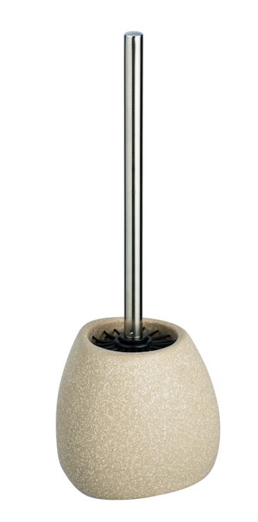 Produktbild: WC-Garnitur Mod. Pion Beige Keramik, WC-B&uuml;rste mit Silikon-B&uuml;rstenkopf