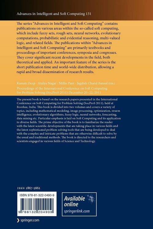 Produktbild: Proceedings of the International Conference on Soft Computing for Problem Solving (SocProS 2011) December 20-22, 2011