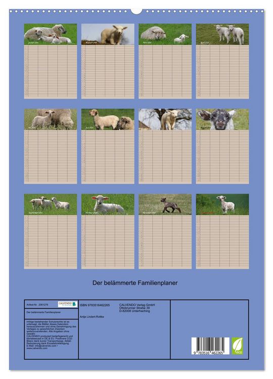 Produktbild: Der bel&auml;mmerte Familienplaner (hochwertiger Premium Wandkalender 2026 DIN A2 hoch), Kunstdruck in Hochglanz