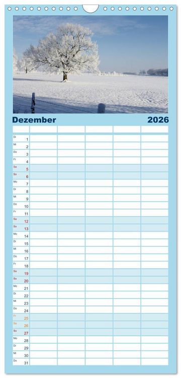 Produktbild: Familienplaner 2026 - Natur Bilder Kalender mit 5 Spalten (Wandkalender, 21 x 45 cm) CALVENDO