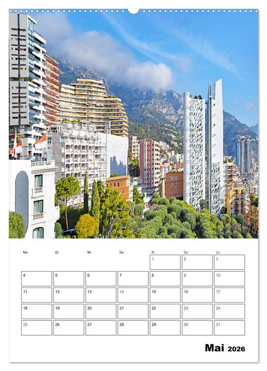 Produktbild: Monaco - F&uuml;rstentum an der C&ocirc;te d'Azur (hochwertiger Premium Wandkalender 2026 DIN A2 hoch), Kunstdruck in Hochglanz