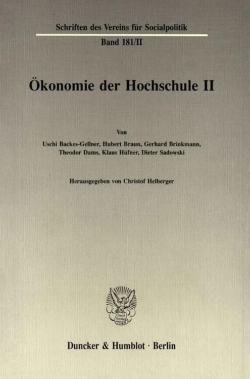 Produktbild: &Ouml;konomie der Hochschule II.