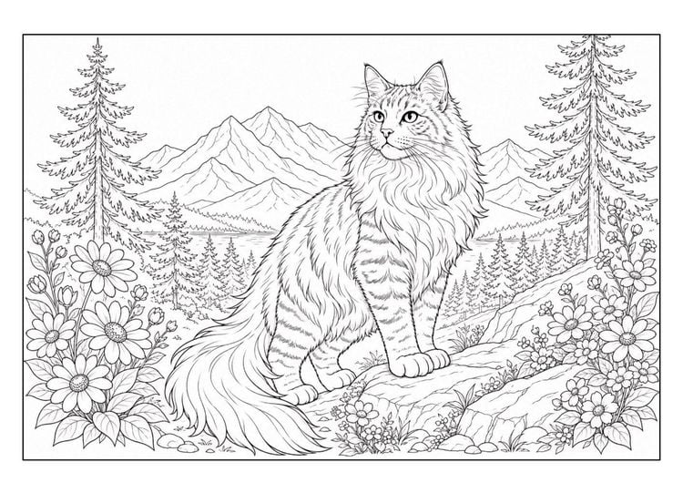 Produktbild: Katzen Malbuch f&uuml;r Kinder ab 8 Jahren und Erwachsene mit 50 detailreichen Ausmalmotiven
