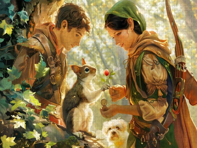Produktbild: CALVENDO Puzzle Ein Motiv aus dem Kalender "B&uuml;cher, Liebe und ein kleiner Hund" | 1000 Teile Lege-Gr&ouml;&szlig;e 64x48cm Foto-Puzzle f&uuml;r gl&uuml;ckliche Stunden
