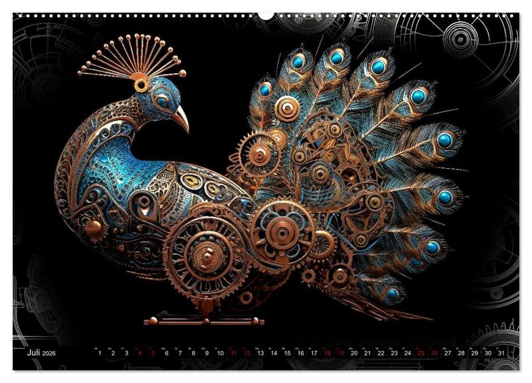 Produktbild: Mechanische Steampunk Tierwelt (hochwertiger Premium Wandkalender 2026 DIN A2 quer), Kunstdruck in Hochglanz