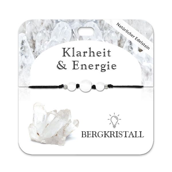 Produktbild: Bergkristall Armband mit 3 Edelsteinperlen