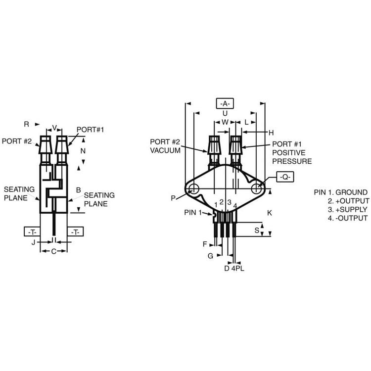 Produktbild: NXP Semiconductors MPX2010DP Drucksensor 1 St. 0 kPa bis 10 kPa Print