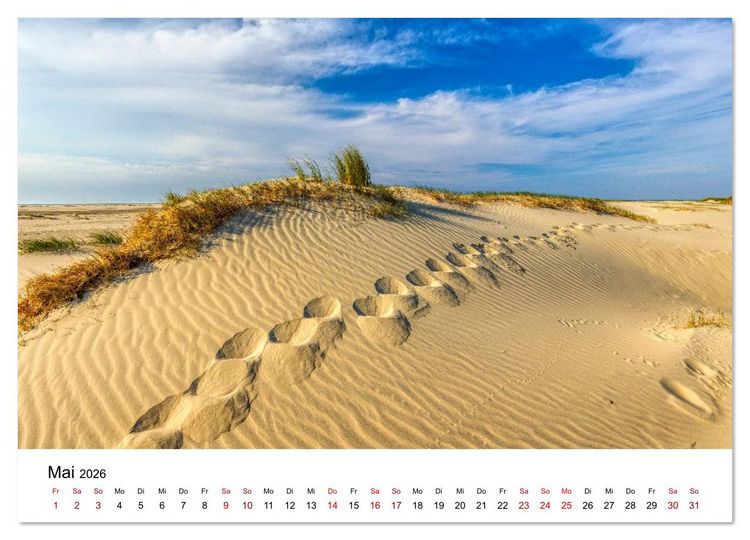 Produktbild: Insel Borkum - Ein Jahr zwischen Wind und Wellen (Wandkalender 2026 DIN A2 quer), CALVENDO Monatskalender