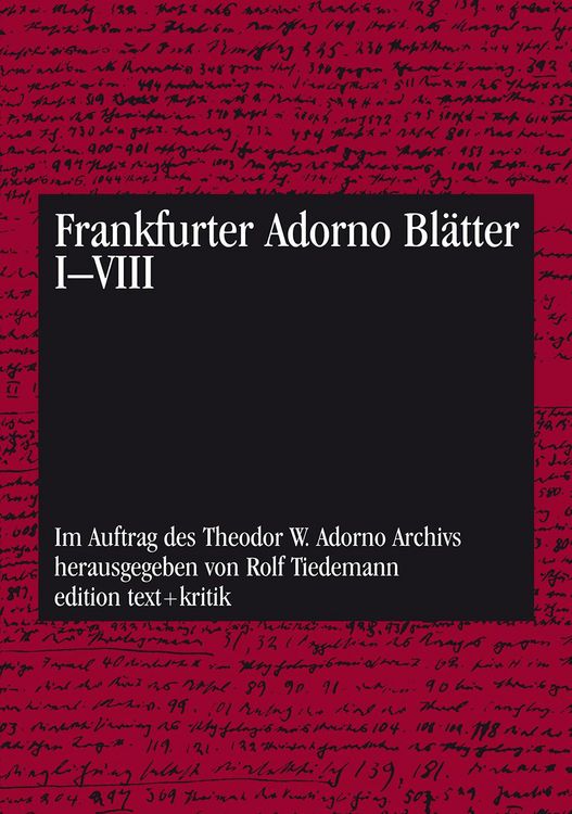 Produktbild: Buchpaket: Frankfurter Adorno Bl&auml;tter