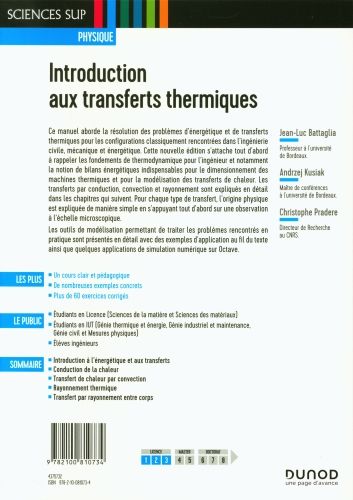 Produktbild: Introduction aux transferts thermiques : cours, exercices corrig&eacute;s