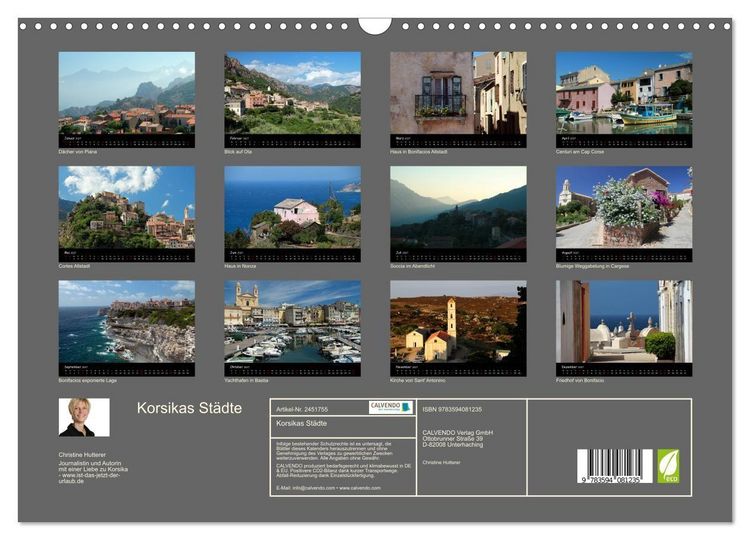 Produktbild: Korsikas St&auml;dte (Wandkalender 2027 DIN A3 quer), CALVENDO Monatskalender