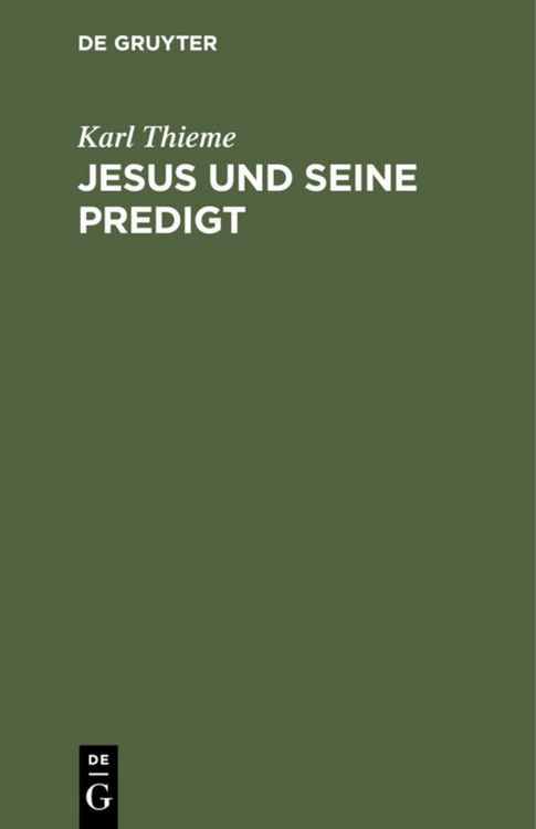 Produktbild: Jesus und seine Predigt