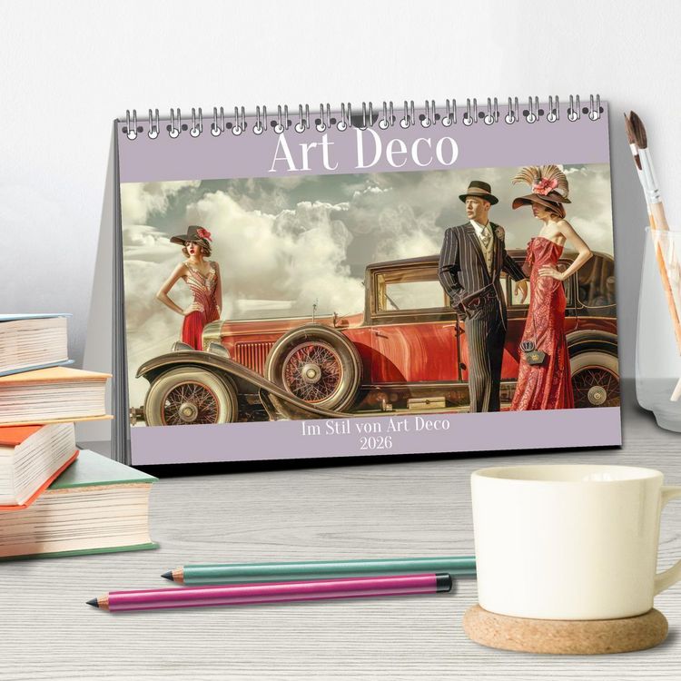 Produktbild: Art Deco - Im Stil von Art Deco (Tischkalender 2026 DIN A5 quer), CALVENDO Monatskalender