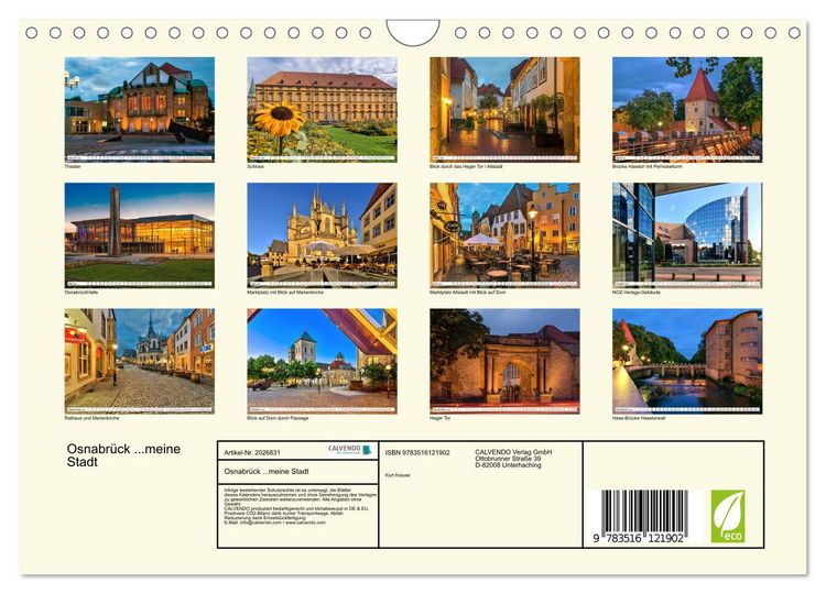 Produktbild: Osnabr&uuml;ck ...meine Stadt (Wandkalender 2026 DIN A4 quer), CALVENDO Monatskalender
