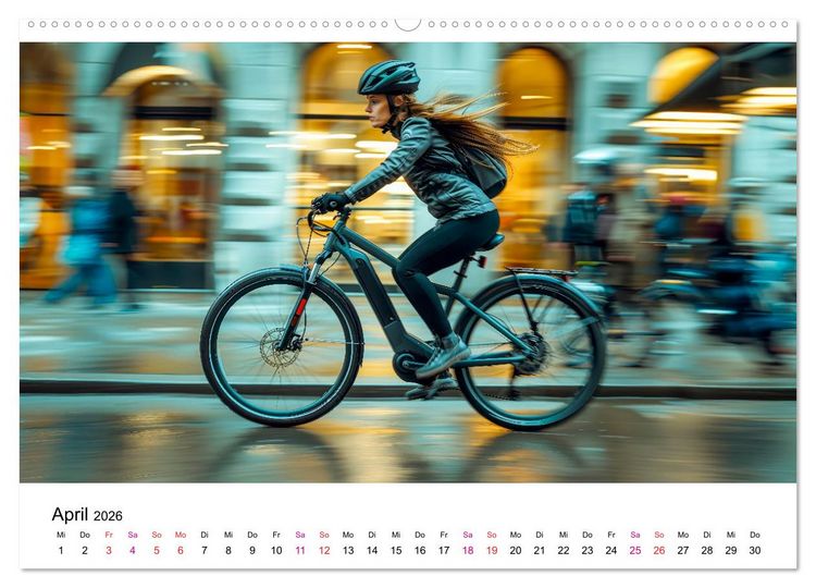 Produktbild: E-Bike einfach cool (hochwertiger Premium Wandkalender 2026 DIN A2 quer), Kunstdruck in Hochglanz