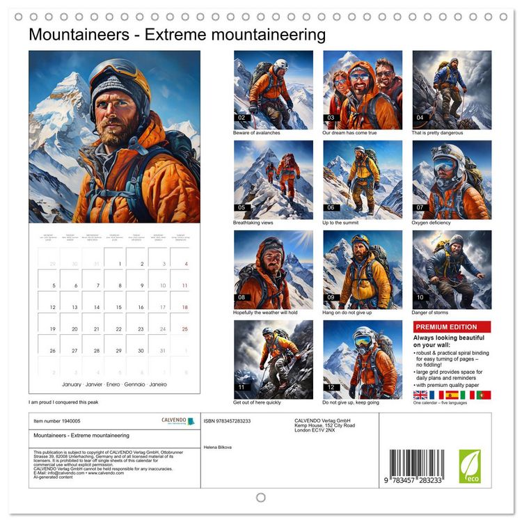 Produktbild: Mountaineers - Extreme mountaineering (Wall Calendar 2026 12 &times; 12 Inch) CALVENDO 12 Month Wall Calendar