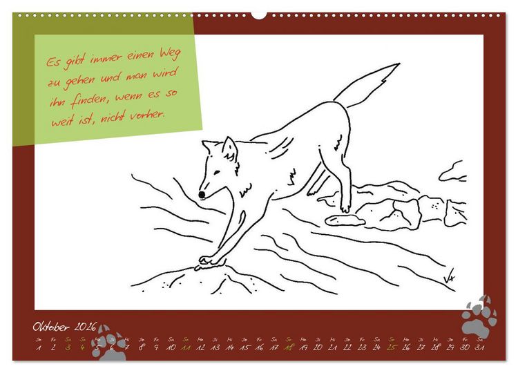 Produktbild: Der kleine GROSSE Wolf - Kalender (hochwertiger Premium Wandkalender 2026 DIN A2 quer), Kunstdruck in Hochglanz