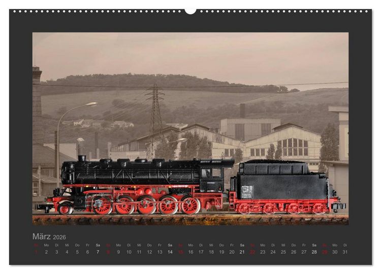 Produktbild: Dampflokomotiven in Spur N (hochwertiger Premium Wandkalender 2026 DIN A2 quer), Kunstdruck in Hochglanz