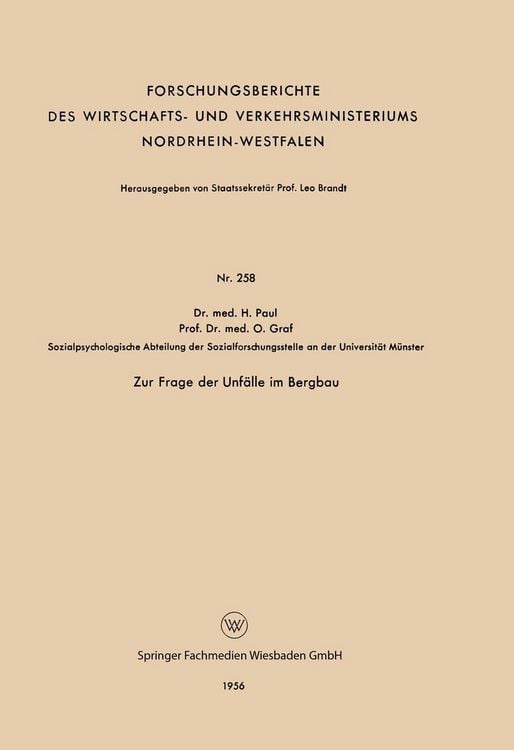 Produktbild: Zur Frage der Unf&auml;lle im Bergbau