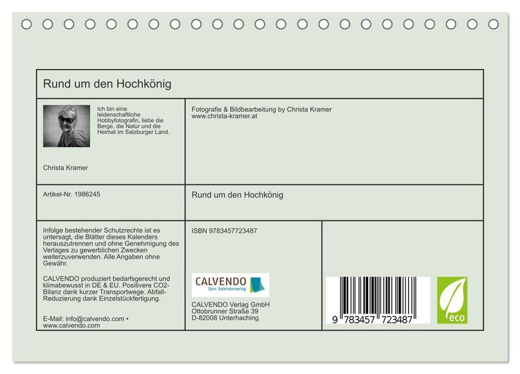 Produktbild: Rund um den Hochk&ouml;nig (Tischkalender 2026 DIN A5 quer), CALVENDO Monatskalender