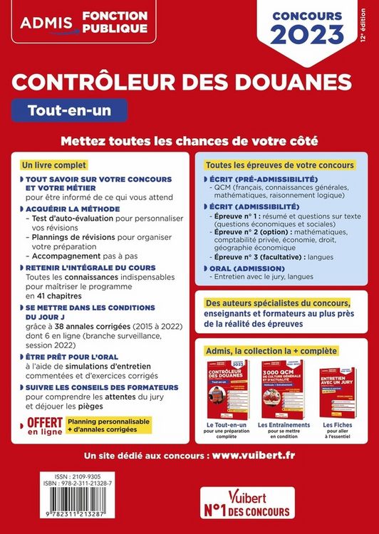 Produktbild: Concours controleur douanes