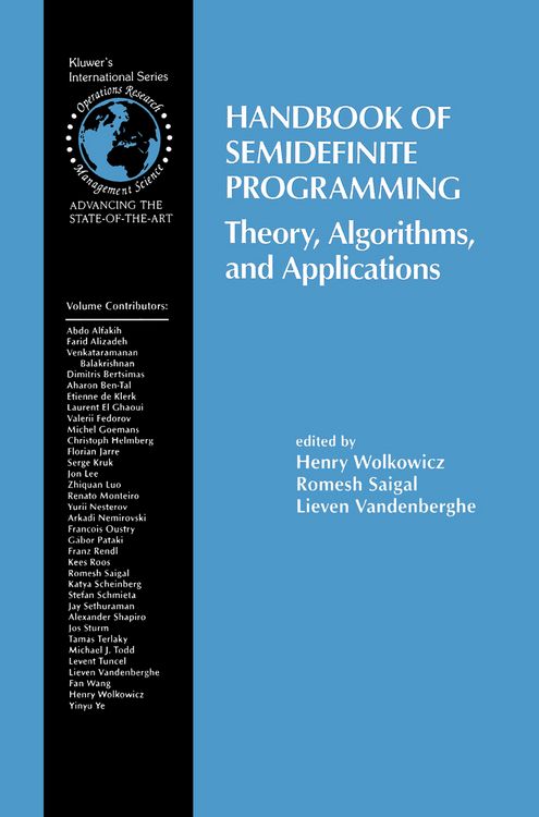 Produktbild: Handbook of Semidefinite Programming