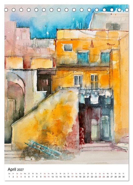 Produktbild: Aquarelle in Hochform (Tischkalender 2027 DIN A5 hoch), CALVENDO Monatskalender