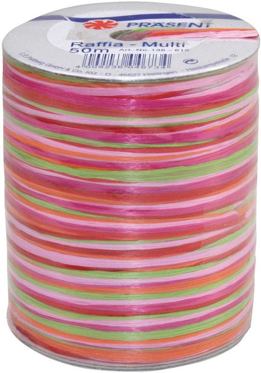 Produktbild: Raffia pink/orange/rosa/gr&uuml;n 50m Rolle