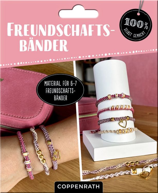 Produktbild: Freundschaftsb&auml;nder kn&uuml;pfen (Silber/Schwarz)
