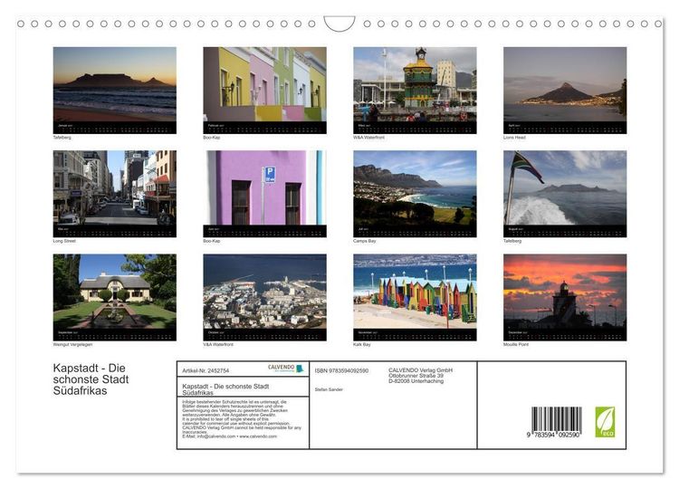 Produktbild: Kapstadt - Die schonste Stadt S&uuml;dafrikas (Wandkalender 2027 DIN A3 quer), CALVENDO Monatskalender